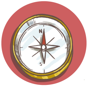 Illustrated compass